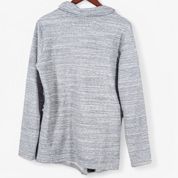 Danskin Gray Cowl Neck Cardigan Lightweight Minimalist Athleisure Size L - Picture 3 of 12